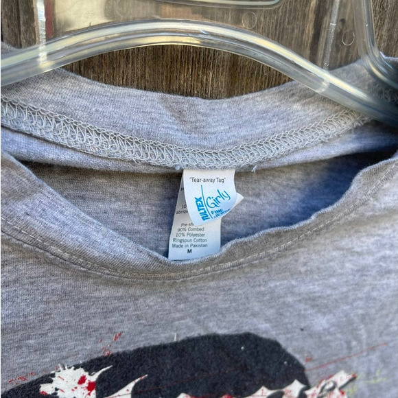 Vintage‎ Tultex Gallows Womens Shirt Medium Girl Portrait Gray Y2k - Picture 3 of 4